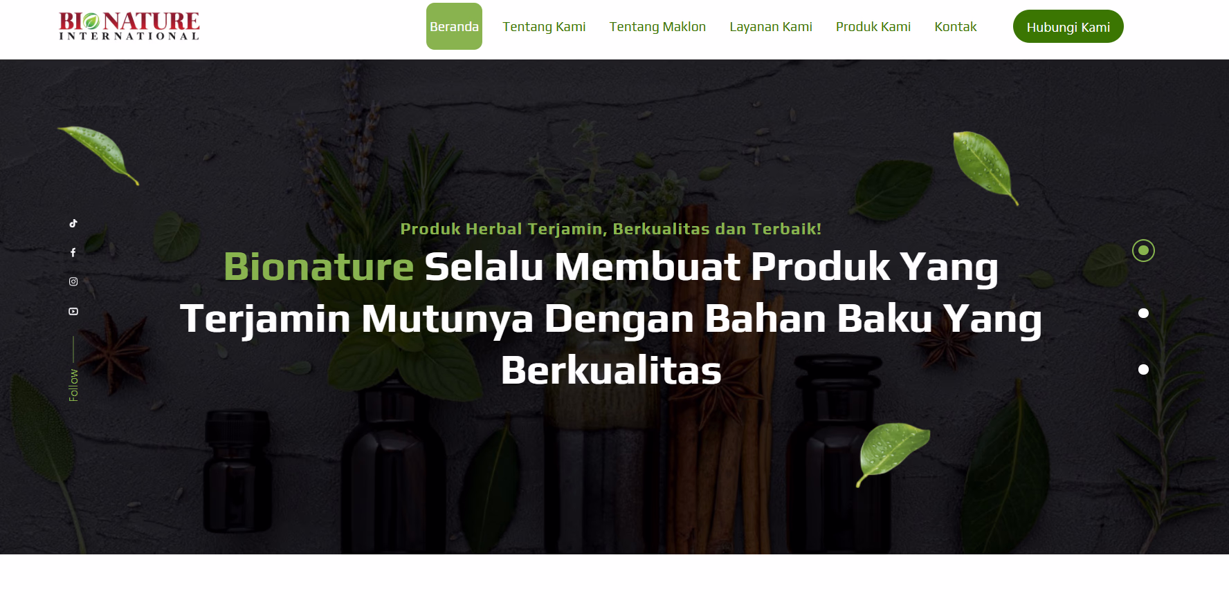 Web PT. Bionature - maklon obat herbal